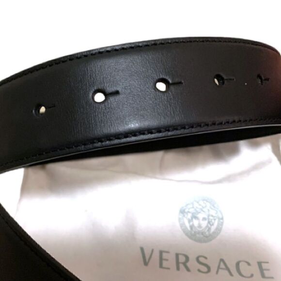VERSACE Brushed Gold Medusa Head Buckle Belt main image 6